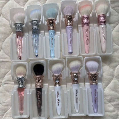 Makeup Brush Set 2Pcs Swan Ballet Sweetie Bear Knight Unicorn Blush Brush Soft Synthetic Hair Cute Makeup Tools