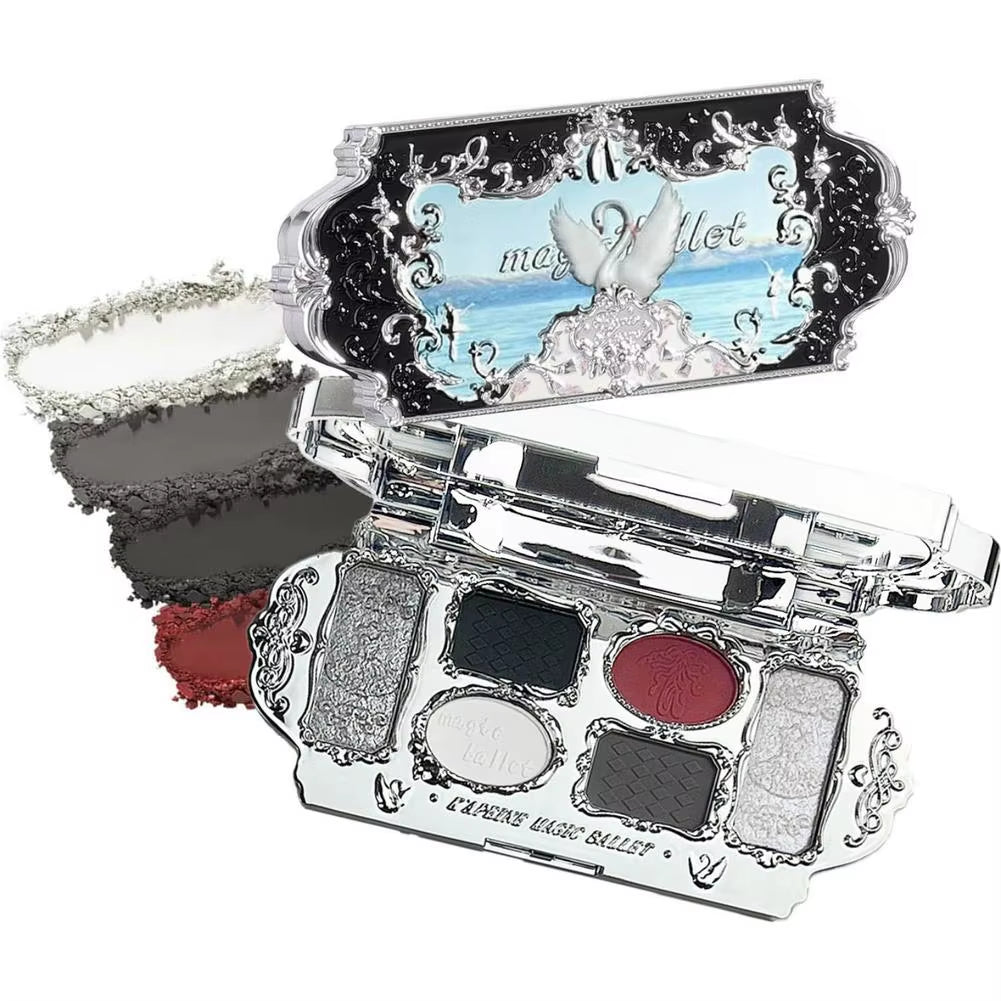 Magic Ballet Eyeshadow Palette Swan Ballet Eyeshadow Palette Matte Fine Shimmer Pearl Face Palette Glitter Eye Shadow
