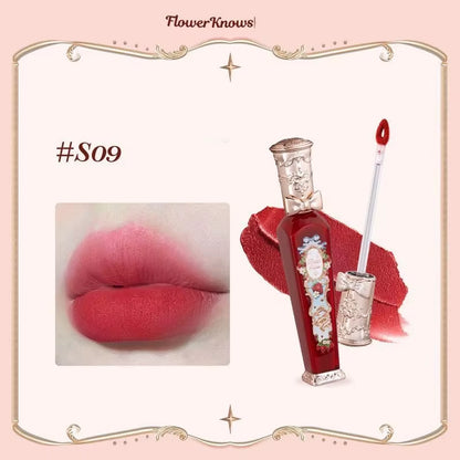 Flower Know Strawberry Rococo Cloud Liquid Lipstick Cream Lip Glaze Matte Milk Tea Korean Makeup Long Lasting Lipgloss