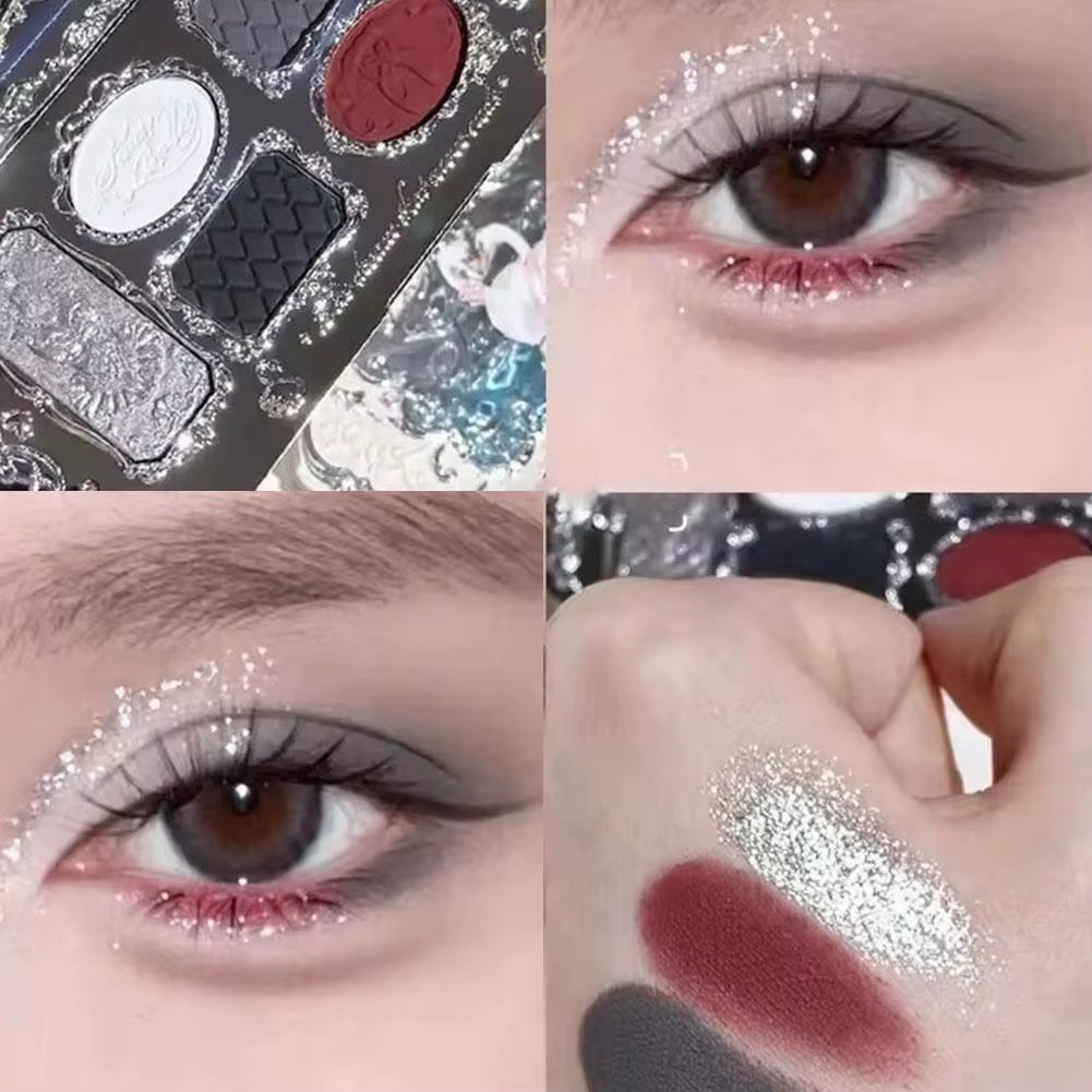 Magic Ballet Eyeshadow Palette Swan Ballet Eyeshadow Palette Matte Fine Shimmer Pearl Face Palette Glitter Eye Shadow