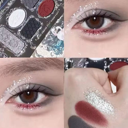 Magic Ballet Eyeshadow Palette Swan Ballet Eyeshadow Palette Matte Fine Shimmer Pearl Face Palette Glitter Eye Shadow