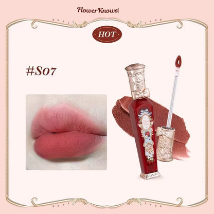 Flower Know Strawberry Rococo Cloud Liquid Lipstick Cream Lip Glaze Matte Milk Tea Korean Makeup Long Lasting Lipgloss