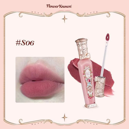 Flower Know Strawberry Rococo Cloud Liquid Lipstick Cream Lip Glaze Matte Milk Tea Korean Makeup Long Lasting Lipgloss