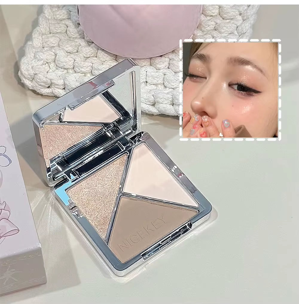 Makeup Kit Include 4 Matte Lipgloss,1 Face Blusher,1 Pressed Powder,1 Eyesshadow Palette,1 Contour Palette with Necklace