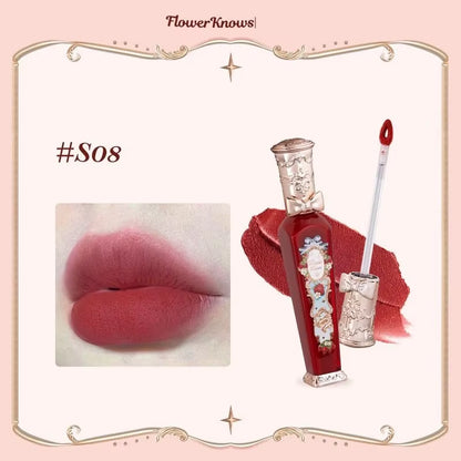 Flower Know Strawberry Rococo Cloud Liquid Lipstick Cream Lip Glaze Matte Milk Tea Korean Makeup Long Lasting Lipgloss