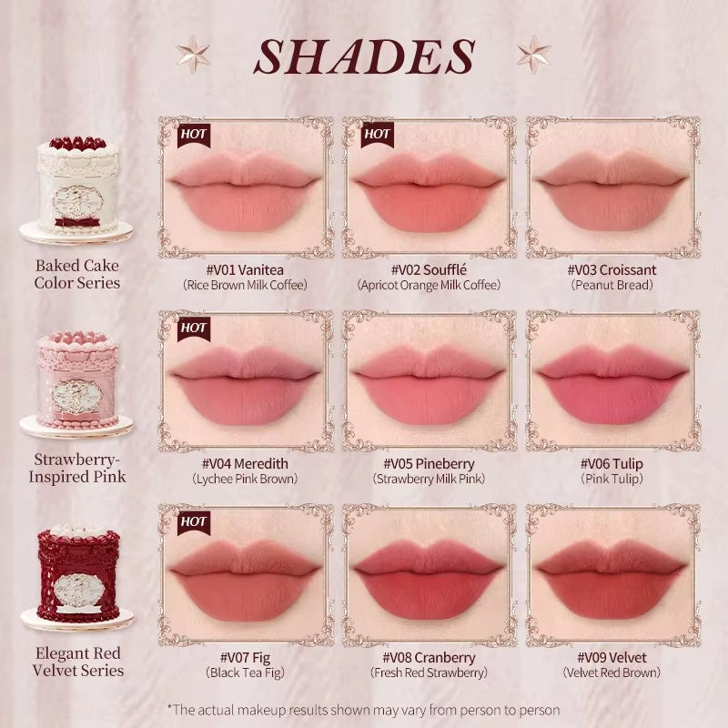 Flower Know Strawberry Rococo Cloud Liquid Lipstick Cream Lip Glaze Matte Milk Tea Korean Makeup Long Lasting Lipgloss